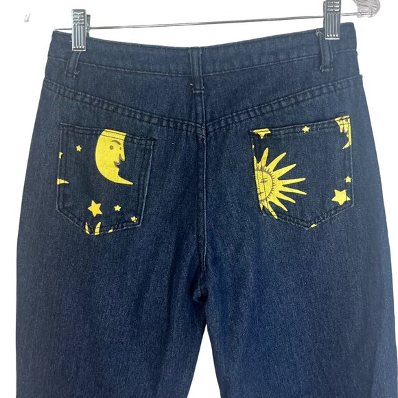 Sun Moon Star Jeans Womens Medium Dark Wash Womens Fun Whimsical - Picture 6 of 8